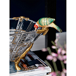 Чаша из прозрачного стекла на бронзовых ножках с фигурками попугаев Eden Garden варинант исполнения - 3 | Loft Concept в Брянске