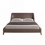 Кровать двуспальная с изголовьем из экокожи шоколадно-коричневого цвета Modern Look варинант исполнения - 4 | Loft Concept в Брянске