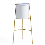 Кашпо из металла и латуни Elegance Elevated Planters белое варинант исполнения - 1 | Loft Concept в Брянске