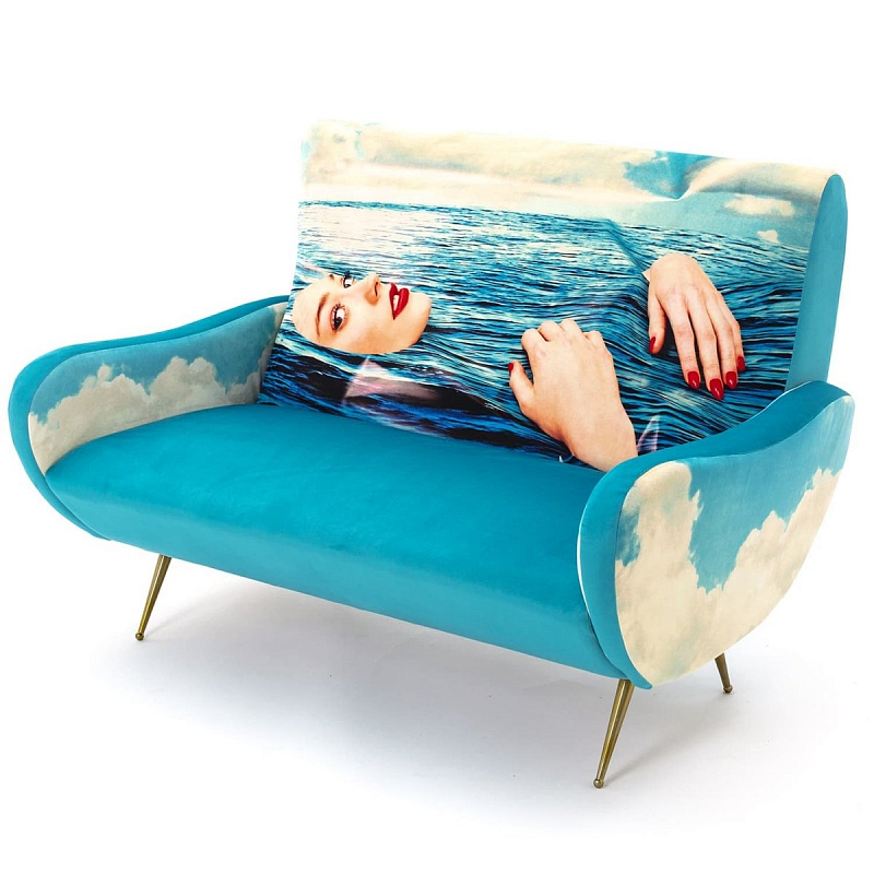 Диван Seletti Sofa Two Seater Sea Girl Голубой в Брянске | Loft Concept 