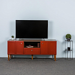 ТВ-тумба красная из массива бука с 2-мя дверками и ящиком Wenge Light варинант исполнения - 7 | Loft Concept в Брянске