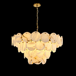 Люстра подвесная четырехъярусная с подвесками в форме дисков Cryptocrystalline Stone варинант исполнения - 1 | Loft Concept в Брянске