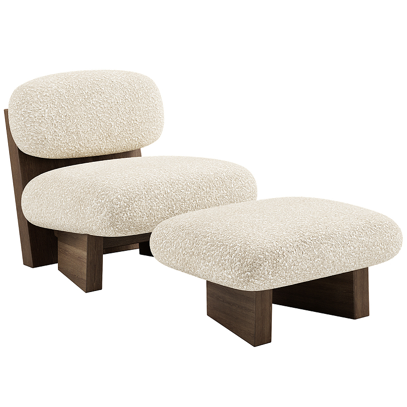 Кресло с оттоманкой Hawaii Белый Ясень в Брянске | Loft Concept 