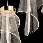 Люстра каскадная с 10-ю прозрачными плафонами Wave Line варинант исполнения - 8 | Loft Concept в Брянске