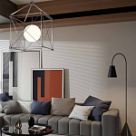 Торшер с изогнутым корпусом на бетонном основании Black Portland варинант исполнения - 4 | Loft Concept в Брянске