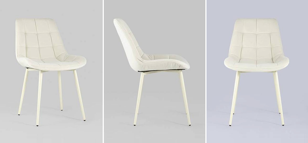 Стул NANCY Chair Молочный Цвет Белые Ножки Стул NANCY Chair Молочный Цвет Белые Ножки - Loft-Concept в Брянске