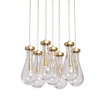 Люстра с 7-ю прозрачными плафонами из стекла в форме капли Lucid Rain  варинант исполнения - 1 | Loft Concept в Брянске