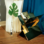 Дизайнерский журнальный стол фигурный золотого цвета Ufuri варинант исполнения - 3 | Loft Concept в Брянске