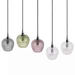 Подвесной светильник каскадный с 5-ю фактурными стеклянными плафонами Cascade with Relief Lampshades варинант исполнения - 2 | Loft Concept в Брянске