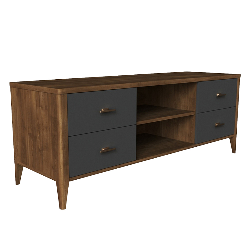 ТВ-тумба с 4 ящиками и полками Tasteful Furniture Антрацит ТВ-тумба с 4 ящиками и полками Tasteful Furniture Антрацит в Брянске | Loft Concept