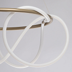 Люстра подвесная круглая золотого цвета с белыми изогнутыми световыми линиями Luke Lampco Tracer Lamp варинант исполнения - 6 | Loft Concept в Брянске