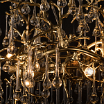 Подвесная люстра в виде ветвей деревьев золотого цвета с прозрачными подвесками-каплями 8 и 14 ламп Droplet Chandelier варинант исполнения - 7 | Loft Concept в Брянске