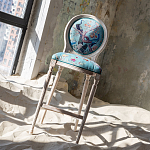Барный стул из массива бука с изображением птиц и цветов Turquoise Beige Chinoiserie Garden Chair варинант исполнения - 7 | Loft Concept в Брянске
