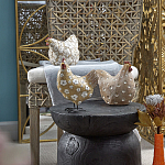 Статуэтка курица с белым цветочным узором и металлическими ножками Rustic Chicken варинант исполнения - 5 | Loft Concept в Брянске