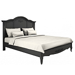 Кровать черная из массива бука с основанием и жестким изголовьем Black Provence варинант исполнения - 1 | Loft Concept в Брянске