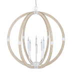 Подвесной светильник из дерева в форме сферы Eco Light варинант исполнения - 3 | Loft Concept в Брянске