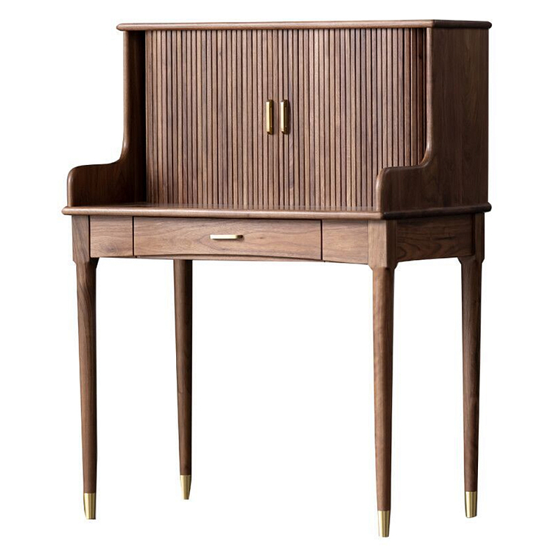 Туалетный стол деревянный с ящиком и зеркалом Moon Walnut Furniture Орех Туалетный стол деревянный с ящиком и зеркалом Moon Walnut Furniture Орех в Брянске | Loft Concept