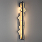 Бра вертикальное черного цвета с золотыми кругами и квадратами Gravyura варинант исполнения - 5 | Loft Concept в Брянске