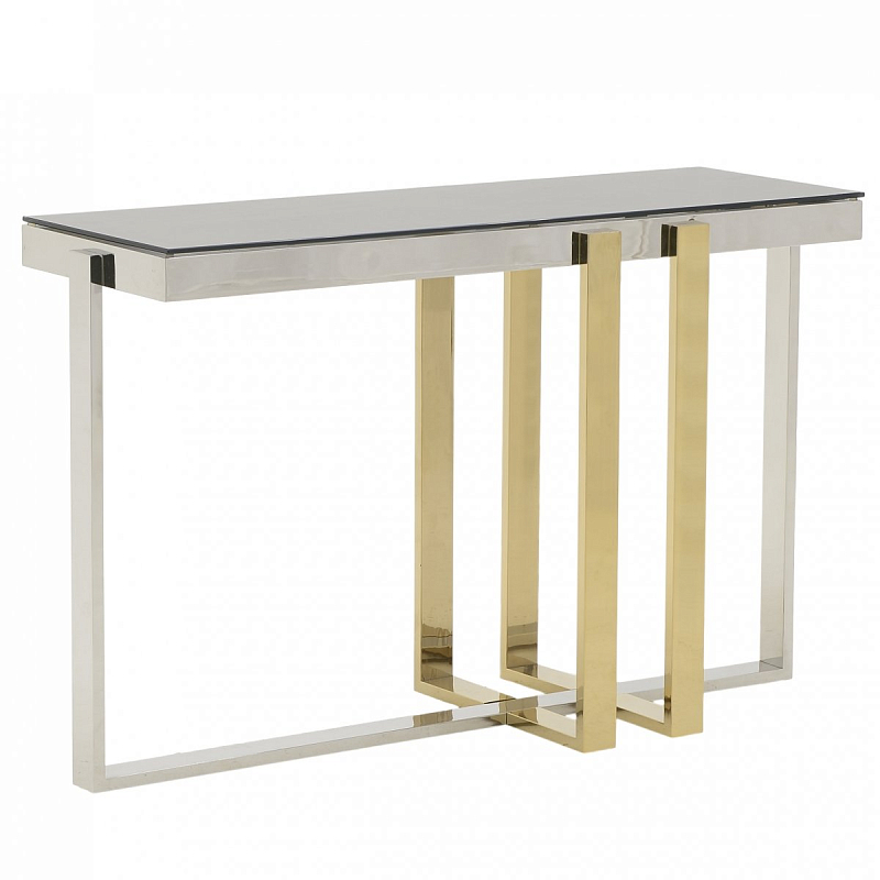 Консоль Geometry Console Черный Глянцевое золото Нержавеющая сталь Консоль Geometry Console Черный Глянцевое золото Нержавеющая сталь в Брянске | Loft Concept