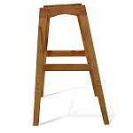 Барный стул со спинкой и подлокотниками на 4-х деревянных ножках Кремовый Велюр Ava Charm варинант исполнения - 6 | Loft Concept в Брянске