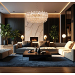 Круглая люстра с хрустальными подвесками на золотистом каркасе Gorgeous Crystal Light варинант исполнения - 12 | Loft Concept в Брянске