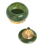Икорница с крышкой с гравировкой из натурального камня Нефрит Decorative Cavair Dishes варинант исполнения - 2 | Loft Concept в Брянске