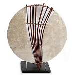 Настольная лампа из перламутра и дерева на подставке Indonesian Shell Sail варинант исполнения - 1 | Loft Concept в Брянске