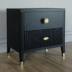 Тумба прикроватная с двумя ящиками Elsa Dreams Black варинант исполнения - 1 | Loft Concept в Брянске