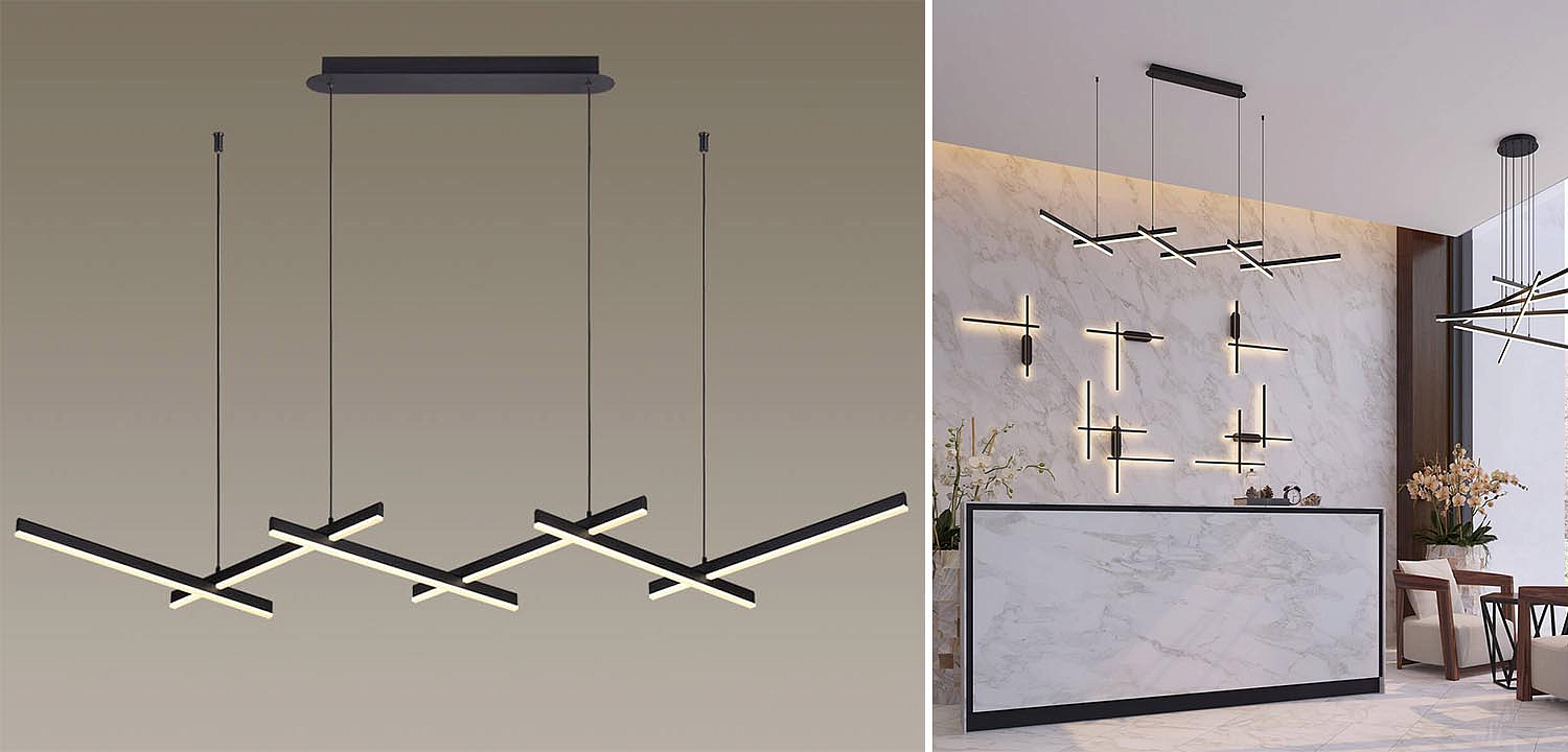 Люстра Rolf Black Lines Linear Chandelier Люстра Rolf Black Lines Linear Chandelier - Loft-Concept в Брянске