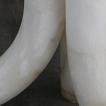 Торшер геометрический с тремя мраморными плафонами Marble Tripod варинант исполнения - 11 | Loft Concept в Брянске