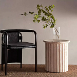 Дизайнерский журнальный стол круглый с фактурным основанием Kibul варинант исполнения - 1 | Loft Concept в Брянске