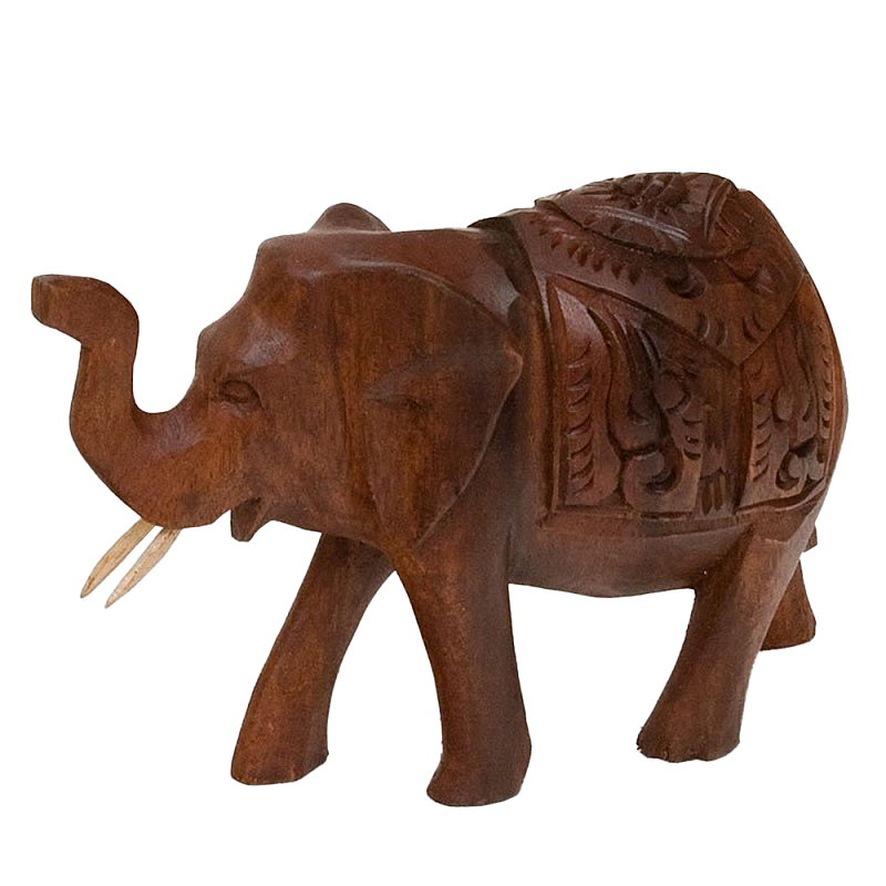 Статуэтка из дерева суар в виде слона в традиционном облачении Little Elephant Коричневый Статуэтка из дерева суар в виде слона в традиционном облачении Little Elephant Коричневый в Брянске | Loft Concept