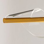 Люстра линейная золотистого цвета с двумя прозрачными волнистыми элементами Wave Line варинант исполнения - 10 | Loft Concept в Брянске