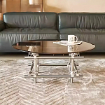 Дизайнерский журнальный стол с круглой столешницей на стальном основании Rivetyk варинант исполнения - 2 | Loft Concept в Брянске