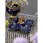 Менажница темно-синяя фарфоровая с бронзовой фигуркой ангела Eden Garden варинант исполнения - 2 | Loft Concept в Брянске