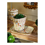 Кашпо с растительным и животным орнаментом на бронзовых ножках Turquoise Blooming Garden варинант исполнения - 8 | Loft Concept в Брянске