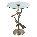 Столик с круглой стеклянной столешницей и корпусом в виде двух павлинов на ветке Table Two Peacocks варинант исполнения - 1 | Loft Concept в Брянске