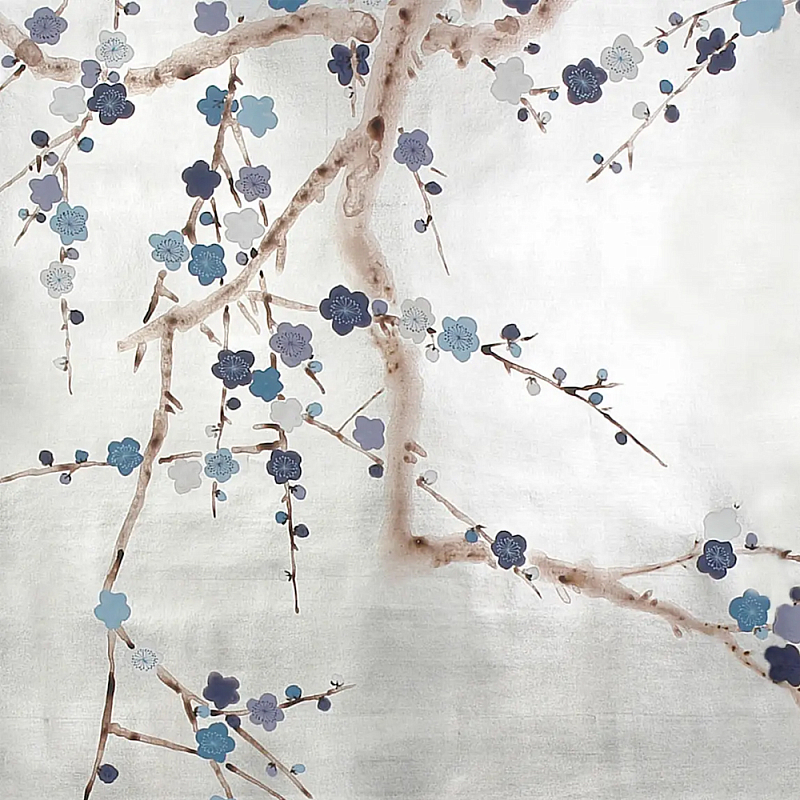 Обои ручная роспись Plum Blossom Hokusai on Tarnished Silver gilded paper Обои ручная роспись Plum Blossom Hokusai on Tarnished Silver gilded paper в Брянске | Loft Concept