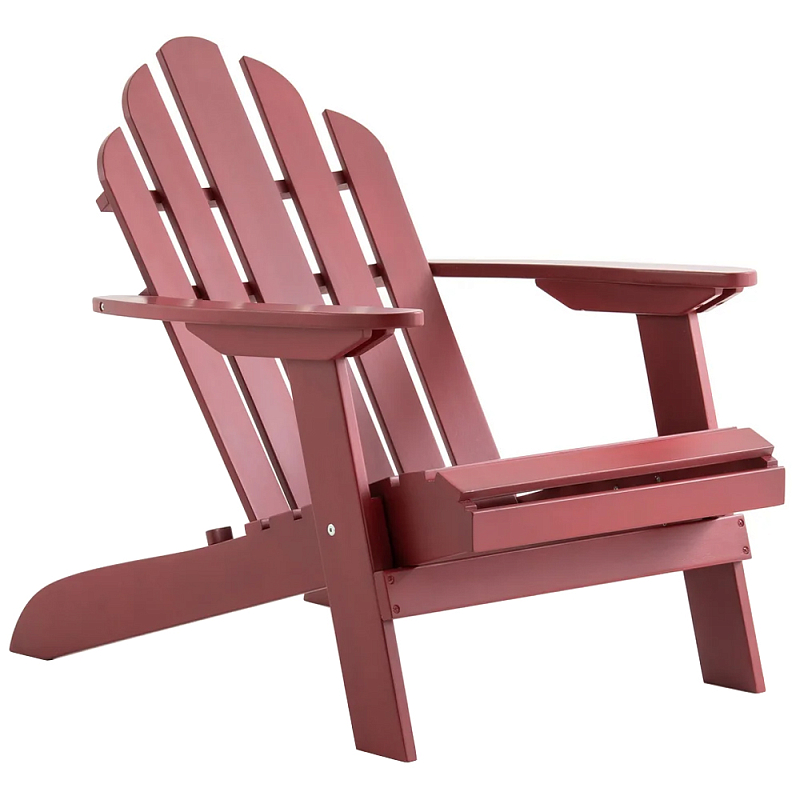 Уличное кресло из массива акации Adirondack Wooden Chair Red Красный Уличное кресло из массива акации Adirondack Wooden Chair Red Красный в Брянске | Loft Concept