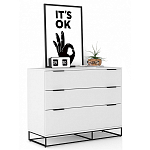 Комод белый с 3-мя ящиками Strict Lines  варинант исполнения - 2 | Loft Concept в Брянске