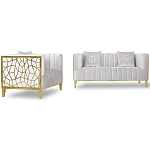 Кресло велюровое серое с фактурным каркасом золотистого цвета Best Traits варинант исполнения - 1 | Loft Concept в Брянске