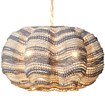 Круглая люстра волнистой формы декорированная бусами Blue White Stripes Wavy Chandelier варинант исполнения - 1 | Loft Concept в Брянске