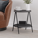Стол приставной с 2-мя круглыми столешницами цвета антрацит ESSEL SIDE TABLE ANTHRACITE варинант исполнения - 4 | Loft Concept в Брянске