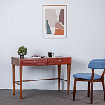 Стол письменный из массива бука с 2-мя ящиками красный Wenge Light варинант исполнения - 5 | Loft Concept в Брянске