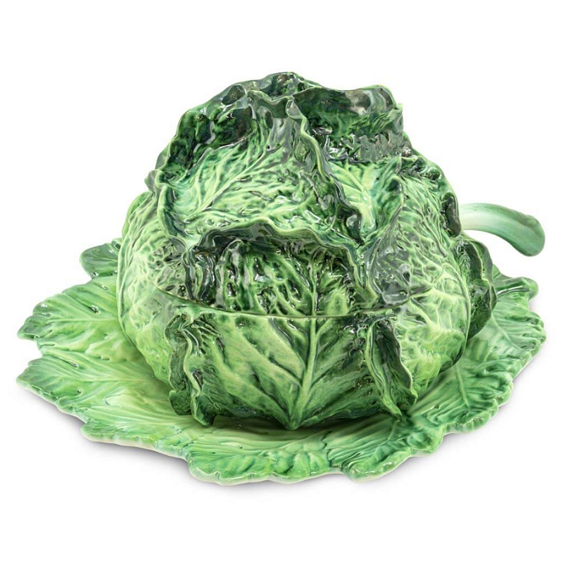 Супница SOUP BOWL CABBAGE W/PLATE D25 Зеленый в Брянске | Loft Concept 