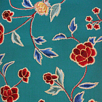 Обои с вышивкой ручной работы Flora Rio colourway on Liso Pine wool sateen варинант исполнения - 3 | Loft Concept в Брянске