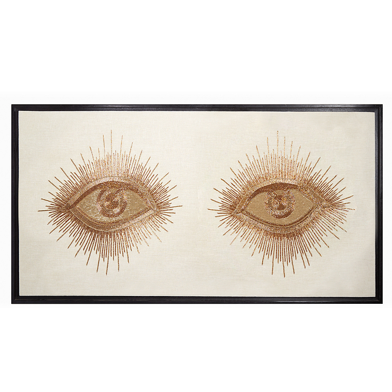 Панно EYES BEADED WALL ART Золотой Белый Панно EYES BEADED WALL ART Золотой Белый в Брянске | Loft Concept
