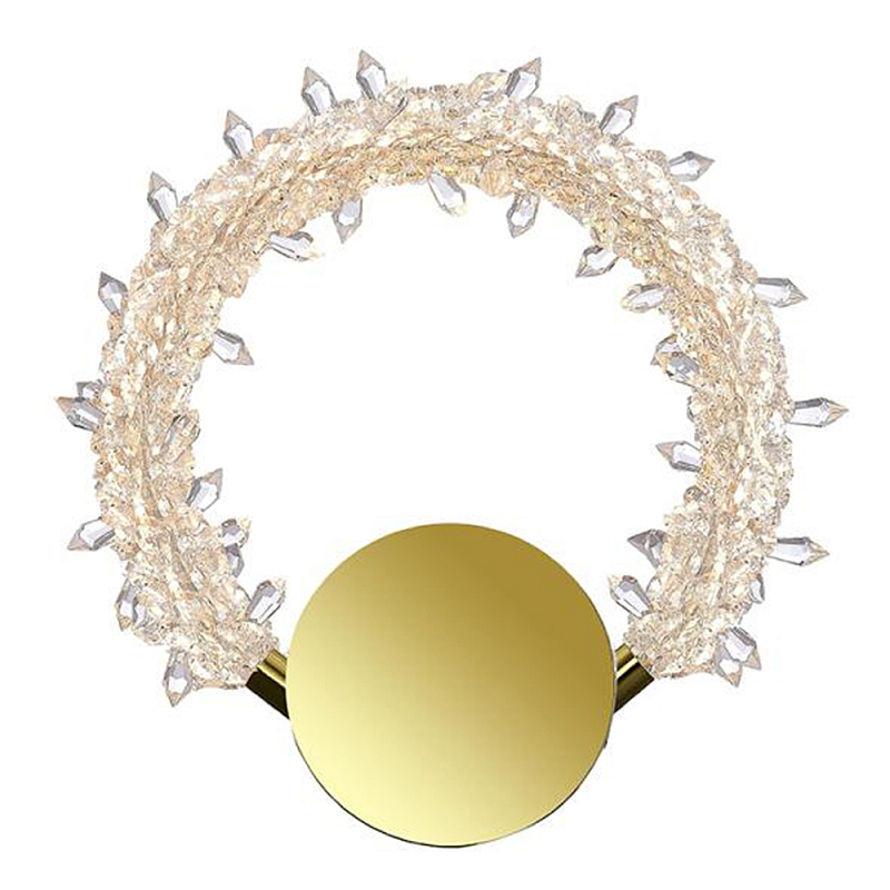 Бра светодиодное в виде хрустального венка Crystal Wreath Бронза Прозрачный Бра светодиодное в виде хрустального венка Crystal Wreath Бронза Прозрачный в Брянске | Loft Concept