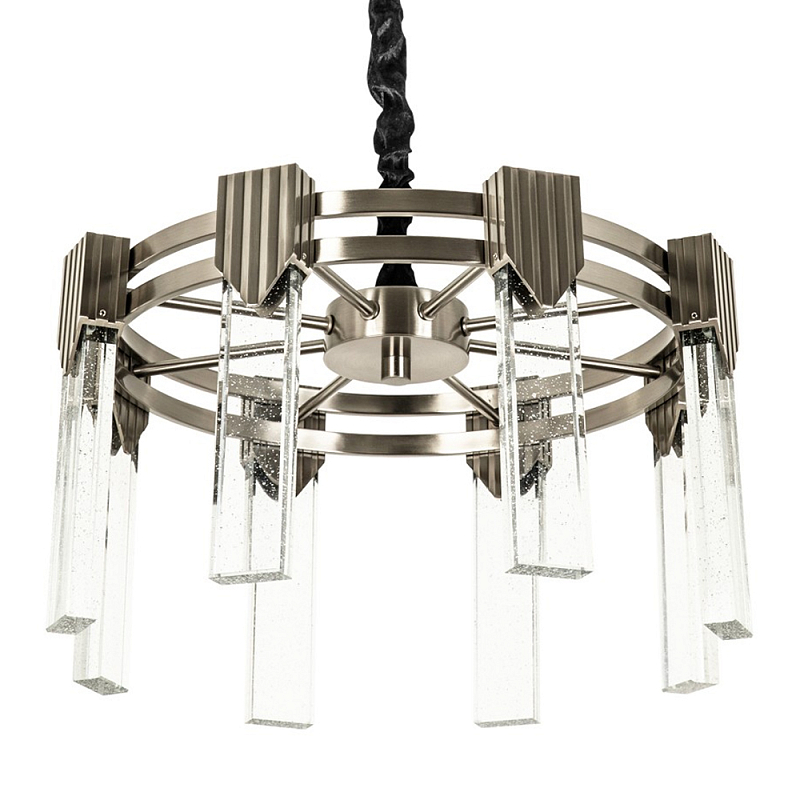 Люстра с прямоугольными хрустальными плафонами Glass Rectangles Chrome Chandelier 46 Хром Прозрачное Стекло Люстра с прямоугольными хрустальными плафонами Glass Rectangles Chrome Chandelier 46 Хром Прозрачное Стекло в Брянске | Loft Concept