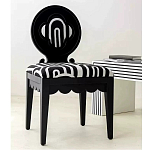 Дизайнерский стул с круглой деревянной спинкой Black and White Clover варинант исполнения - 5 | Loft Concept в Брянске